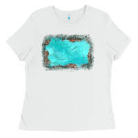 White gemstone turquoise leopard background Ladies Tee - JahusDesignShop