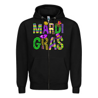 Black Mardi Gras Carnaval Mask Zipper Hoodie - BundleAndBundleShop