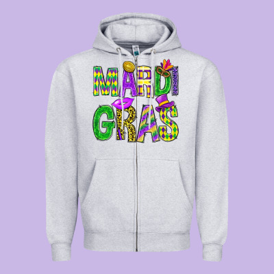 Mardi Gras Carnaval Mask Zipper Hoodie Designed By Bundleandbundleshop
