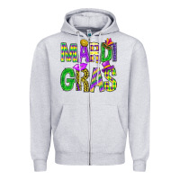 Heather Grey Mardi Gras Carnaval Mask Zipper Hoodie - BundleAndBundleShop