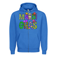 True Royal Mardi Gras Carnaval Mask Zipper Hoodie - BundleAndBundleShop