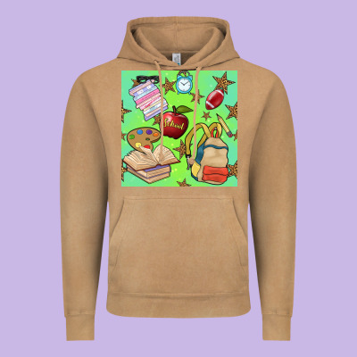 School Seamless Pattern Vintage Hoodie Designed By Bundleandbundleshop