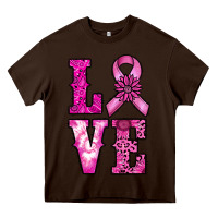 Chocolate Brown cancer love Heavy Core Tee - RanaPortraitStore