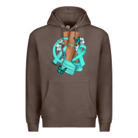 Coffee Ovarian Cancer diva teal ribbon Premium Hoodie - NancyCooperArtShop