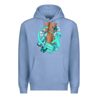Colony Blue Ovarian Cancer diva teal ribbon Premium Hoodie - NancyCooperArtShop