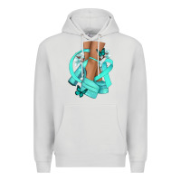 Dove Grey Ovarian Cancer diva teal ribbon Premium Hoodie - NancyCooperArtShop