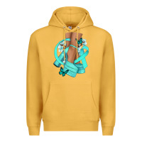Mustard Ovarian Cancer diva teal ribbon Premium Hoodie - NancyCooperArtShop