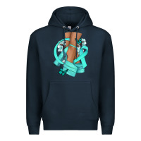 Navy Ovarian Cancer diva teal ribbon Premium Hoodie - NancyCooperArtShop
