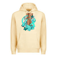 Pina Colada Ovarian Cancer diva teal ribbon Premium Hoodie - NancyCooperArtShop
