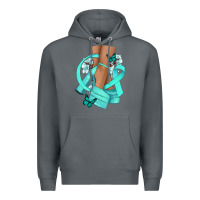 Rock Ovarian Cancer diva teal ribbon Premium Hoodie - NancyCooperArtShop