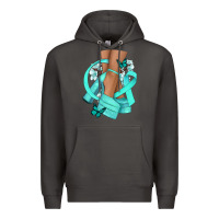 Smoke Ovarian Cancer diva teal ribbon Premium Hoodie - NancyCooperArtShop