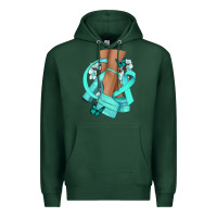 Sports Green Ovarian Cancer diva teal ribbon Premium Hoodie - NancyCooperArtShop