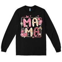 Black floral mama Long Sleeve Tee - MaliasSmallBusiness