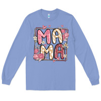 Colony Blue floral mama Long Sleeve Tee - MaliasSmallBusiness