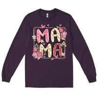 Plum floral mama Long Sleeve Tee - MaliasSmallBusiness