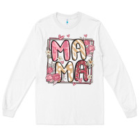 White floral mama Long Sleeve Tee - MaliasSmallBusiness