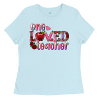 Baby Blue one loved teacher Ladies Tee - RanaPortraitStore