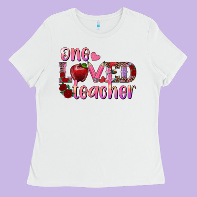 One Loved Teacher Ladies Tee Designed By Ranaportraitstore