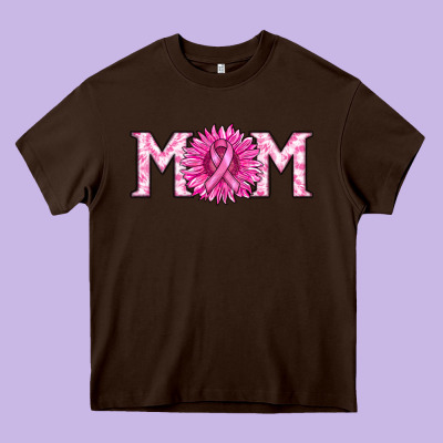 Breast Cancer Mom Heavy Core Tee Designed By Ranaportraitstore