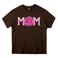 Chocolate Brown breast cancer mom Heavy Core Tee - RanaPortraitStore