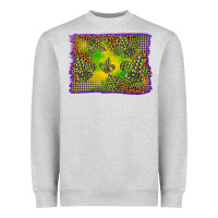 Heather Grey mardi gras background Heavyweight Sweatshirt - BarkalooDesign