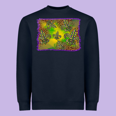 Mardi Gras Background Heavyweight Sweatshirt Designed By Barkaloodesign