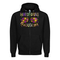 Black Mardi gras dude Zipper Hoodie - BundleAndBundleShop