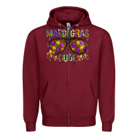 Burgundy Mardi gras dude Zipper Hoodie - BundleAndBundleShop