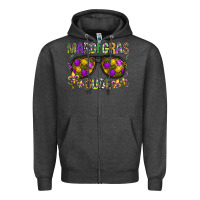 Charcoal Heather Mardi gras dude Zipper Hoodie - BundleAndBundleShop