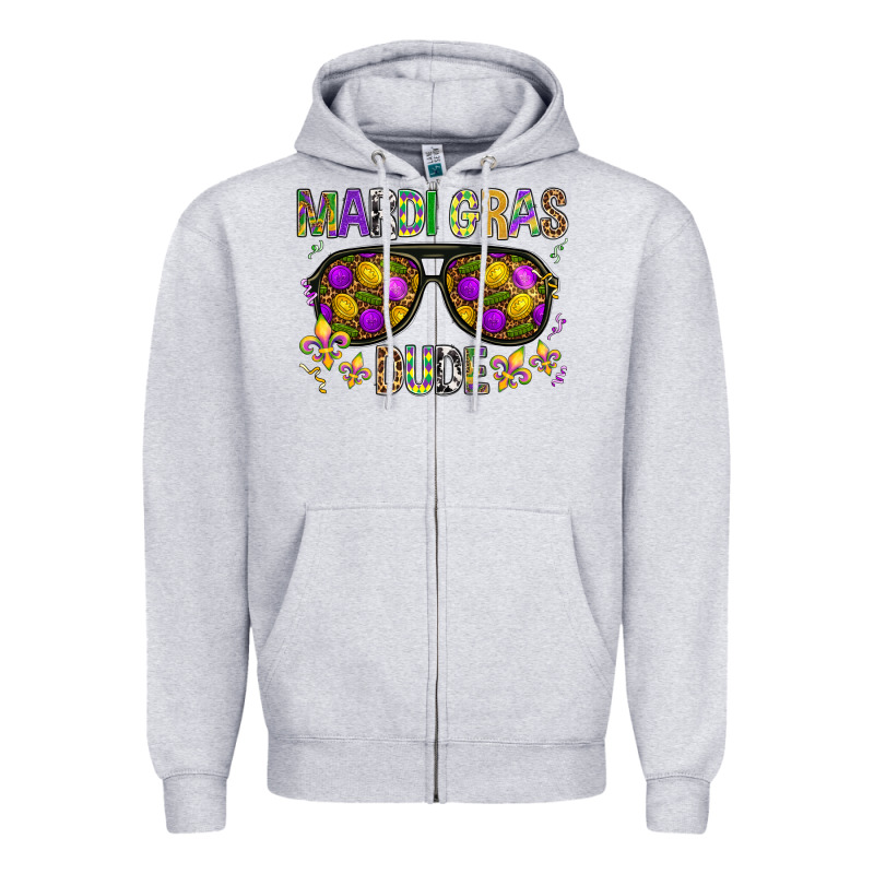 Mardi Gras Dude Zipper Hoodie by BundleAndBundleShop | Teevron