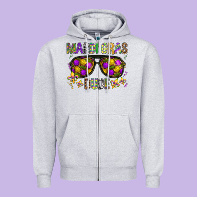 Mardi Gras Dude Zipper Hoodie Designed By Bundleandbundleshop