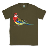 Army Green Rosella Bird Classic Tee - LillyAllenDesigns