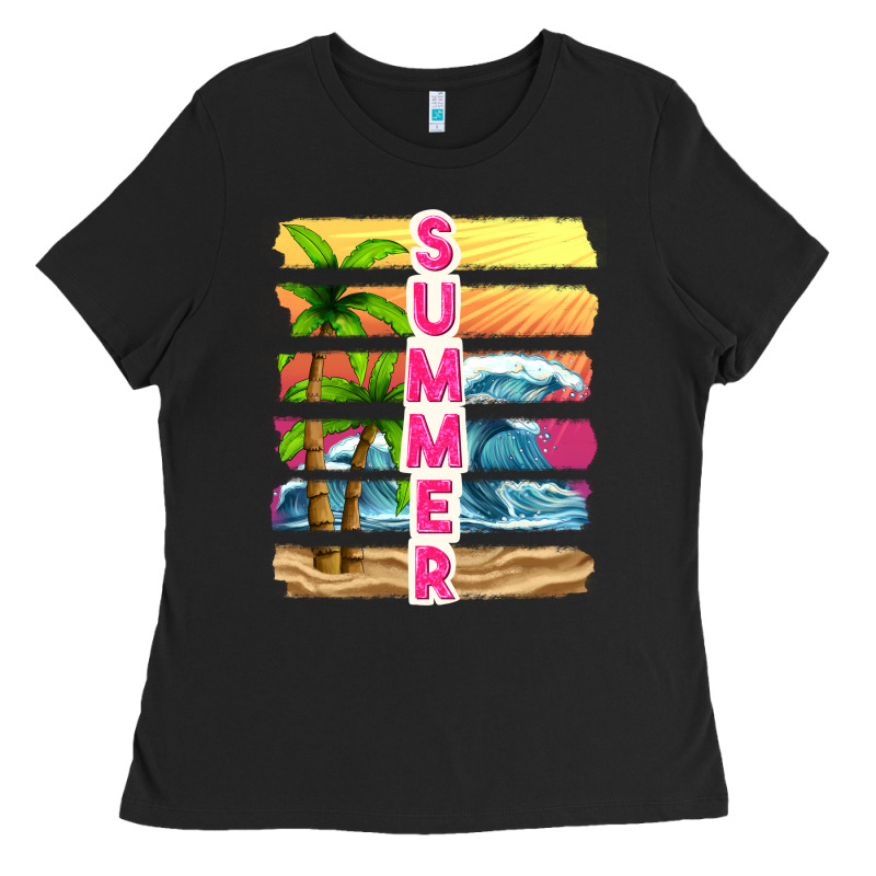 Summer With Background Tbw Ladies Tee by texasbilliewilder | Teevron