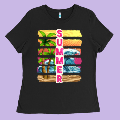Summer With Background Tbw Ladies Tee Designed By Texasbilliewilder