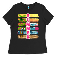 Black summer with background tbw Ladies Tee - texasbilliewilder