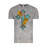 Cloud Rock turquoise sunflower cross Vintage Tee - AdoDesignShop