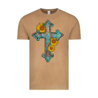 Vintage Camel turquoise sunflower cross Vintage Tee - AdoDesignShop