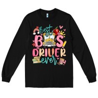 Black best bus driver ever Long Sleeve Tee - MaliasSmallBusiness