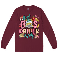 Burgundy best bus driver ever Long Sleeve Tee - MaliasSmallBusiness