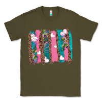 Army Green v.d turquoise leopard and flowers  brushstrokes Classic Tee - AdoDesignShop
