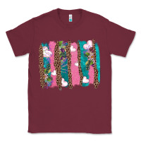 Burgundy v.d turquoise leopard and flowers  brushstrokes Classic Tee - AdoDesignShop