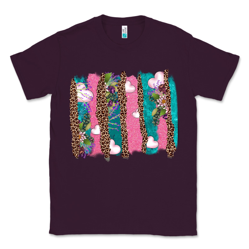 V.d Turquoise Leopard And Flowers  Brushstrokes Classic Tee by AdoDesignShop | Teevron