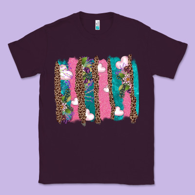 V.d Turquoise Leopard And Flowers  Brushstrokes Classic Tee Designed By Adodesignshop