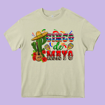 Cinco De Mayo Cactus Heavy Core Tee Designed By Zillion Design Studio