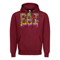 Burgundy Mardi Gras fat tuesday Zipper Hoodie - BundleAndBundleShop