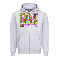 Heather Grey Mardi Gras fat tuesday Zipper Hoodie - BundleAndBundleShop