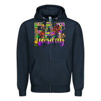 Navy Mardi Gras fat tuesday Zipper Hoodie - BundleAndBundleShop