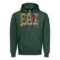 Sports Green Mardi Gras fat tuesday Zipper Hoodie - BundleAndBundleShop