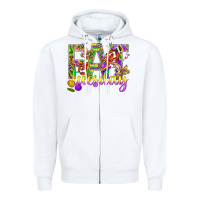 White Mardi Gras fat tuesday Zipper Hoodie - BundleAndBundleShop
