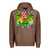 Chestnut Pride LGBTQ+ aliens and stars with rainbow Premium Hoodie - NancyCooperArtShop